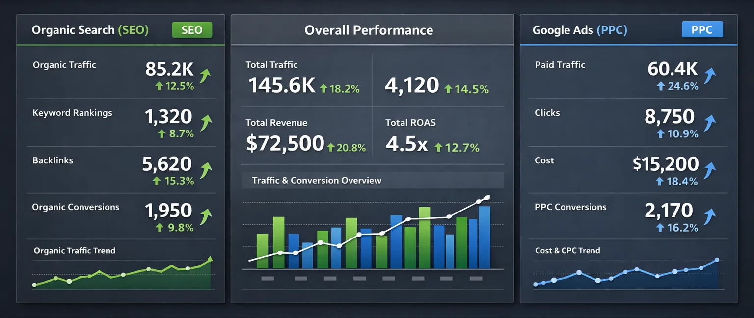 Combining Organic and Paid Data in One Client Report